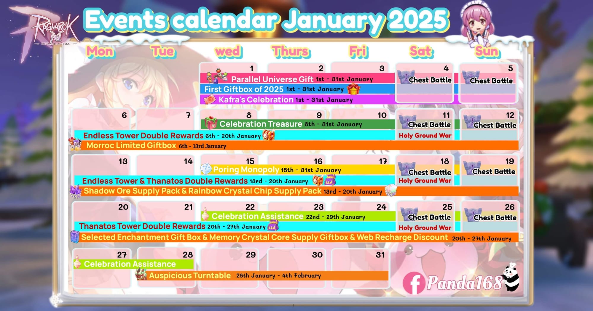 Ragnarok M : Calendar of January event 2025